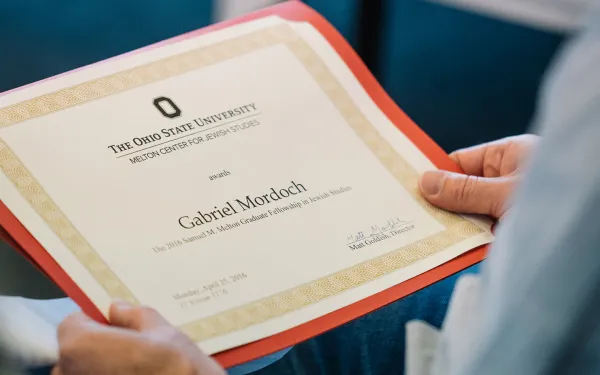 Scholarship award certificate